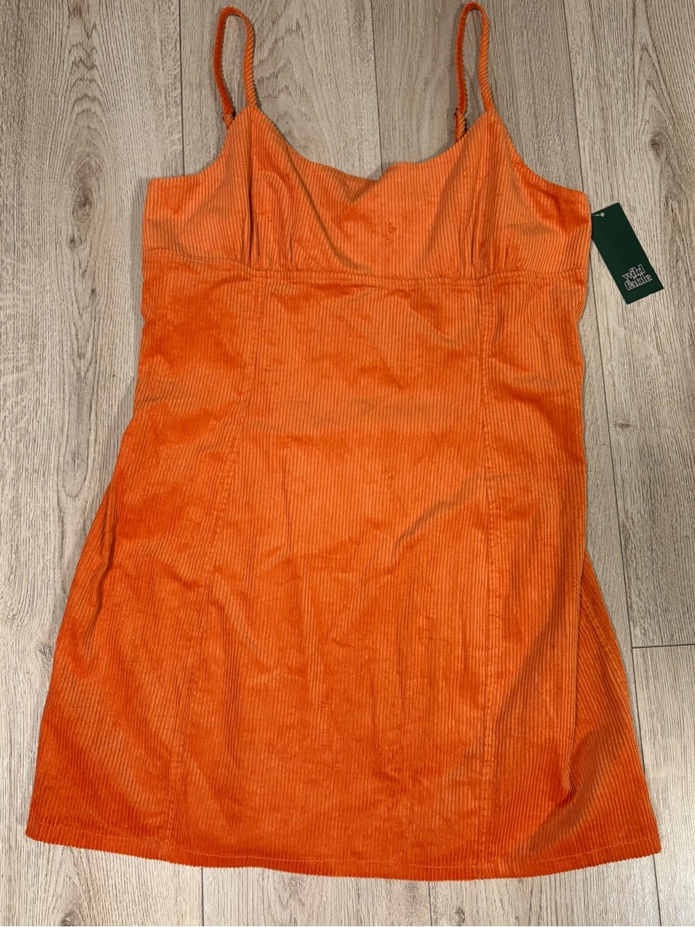 New with Tags Wild Fable Women’s Orange Corduroy Slip Dress Size Large